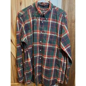 Racquet Club Men's Dress Button Down Shirt Plaid XL